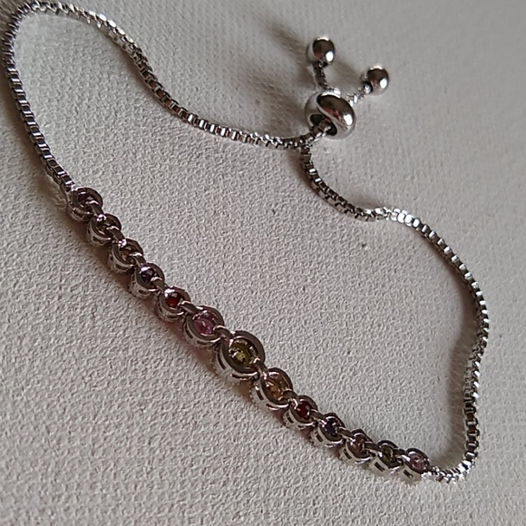 Mulit- color Crystal/Rhodium/Drawstring/BRACELET - Picture 6 of 7